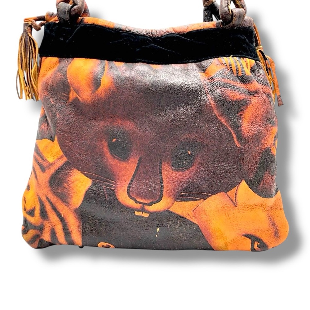 Fendi FENDI Mouton SAFARI Print Tote Bag Vintage RARE LIMITED ED Sheepskin - Picture 2 of 13